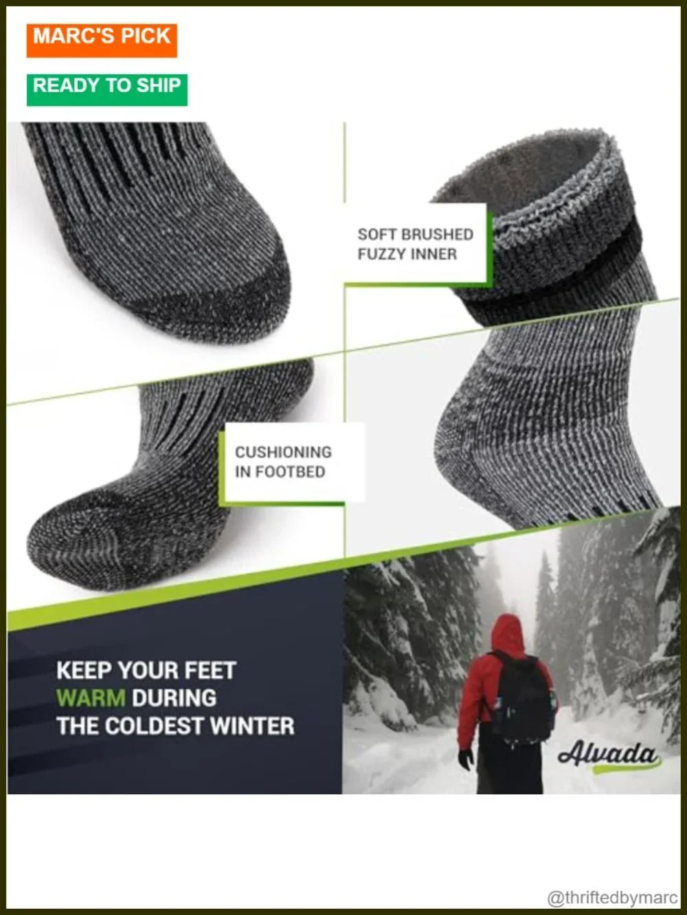 Warm Thermal Wool Socks Moisture Wicking Breathable Calf Socks